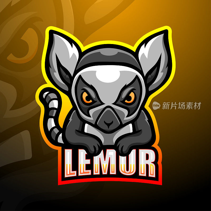 Lemur mascot esport illustration